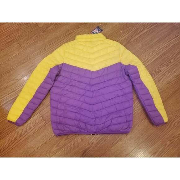 Los Angeles Purple Gold Puffer Jacket Men's Size Large Colorblock NWT - Picture 6 of 11
